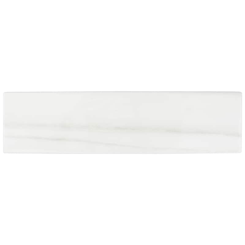 Alpine 3 in. x 12 in. Blanc Gloss Glazed Ceramic Subway Wall Tile