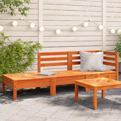 vidaXL Patio Furniture Outdoor Seating Garden Backyard Balcony Solid Wood Pine - 25.0 x 75.0 x 24.6 in. (W x L x H)