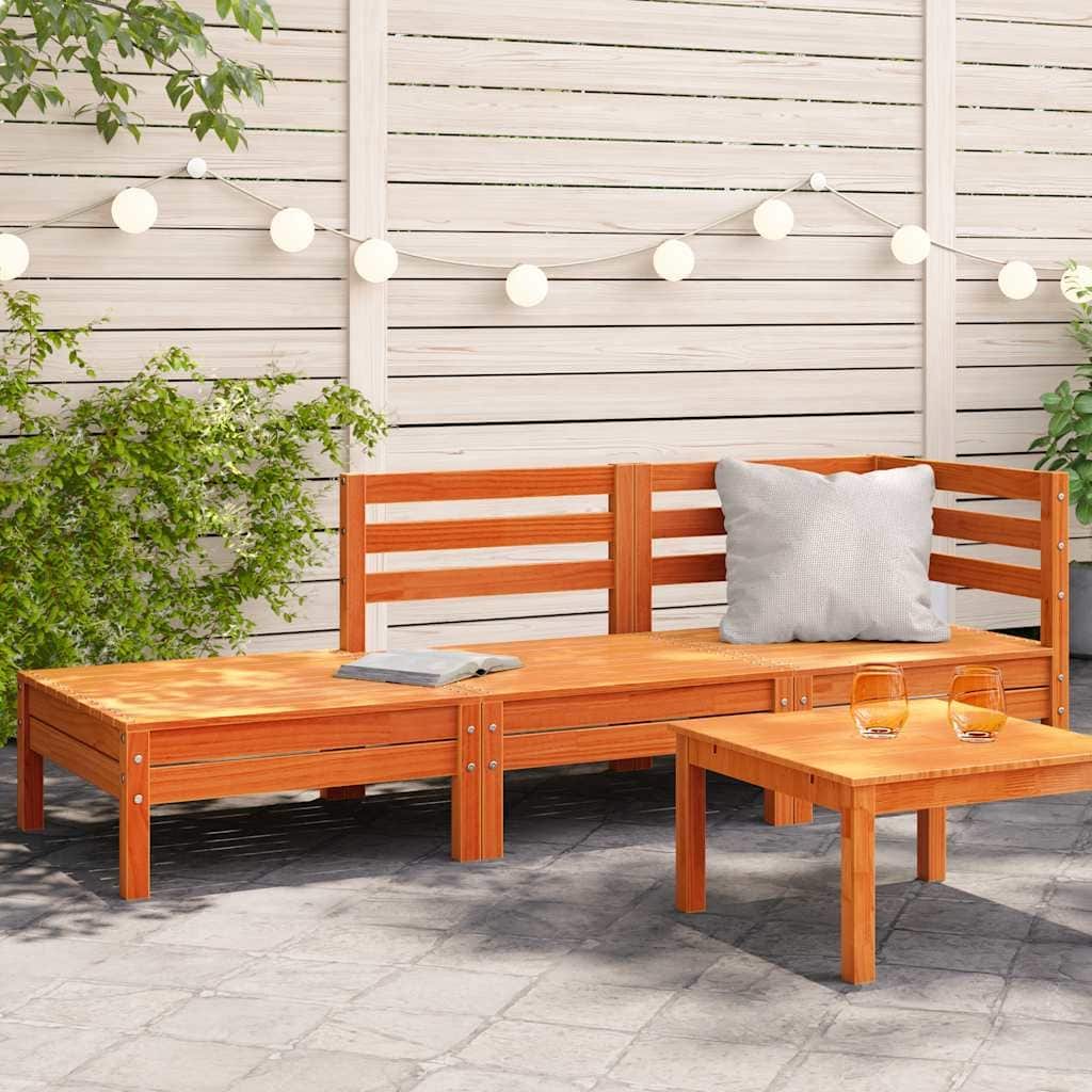 vidaXL Patio Furniture Outdoor Seating Garden Backyard Balcony Solid Wood Pine - 25.0 x 75.0 x 24.6 in. (W x L x H)