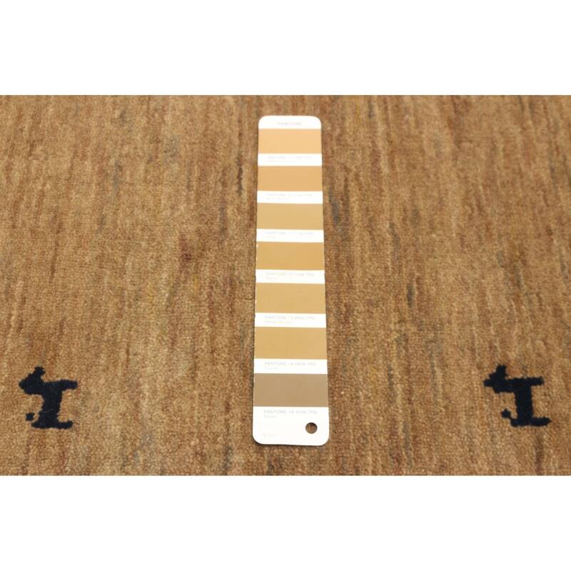 ECARPETGALLERY Hand Loomed Kashkuli Gabbeh Brown Wool Rug - 2'7 x 8'1