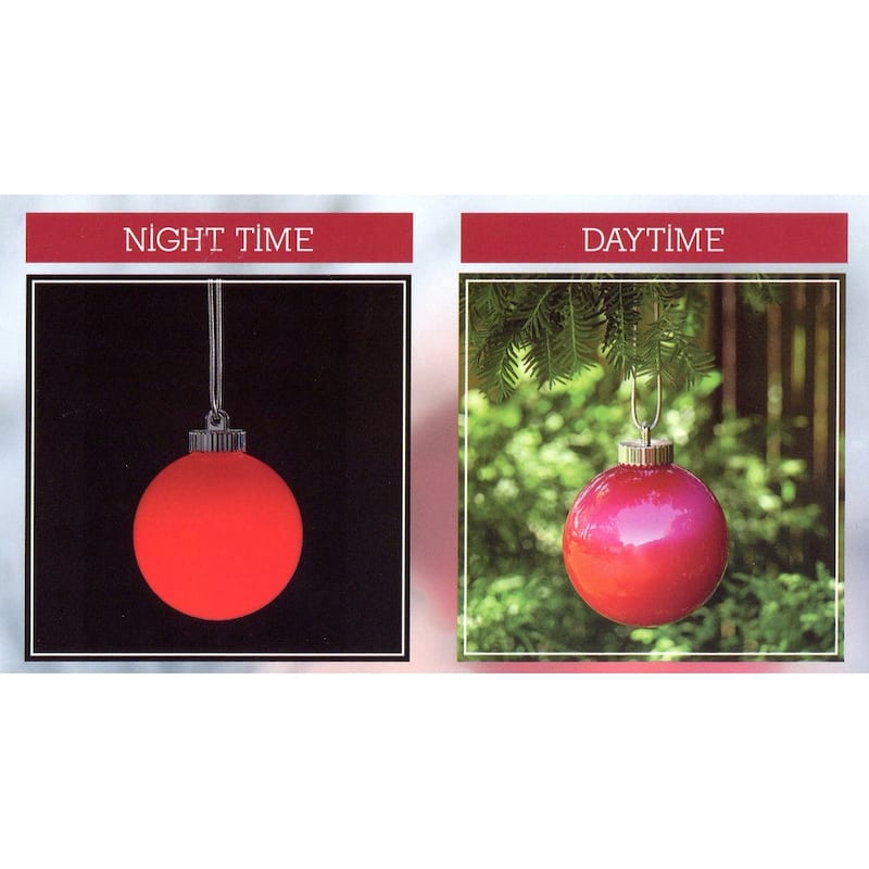 3ct Red LED B/O Shatterproof Christmas Ball Ornaments 6" (150mm)