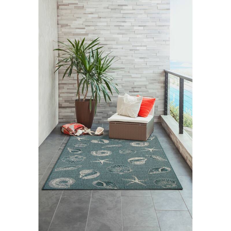 Liora Manne Carmel Shells Casual Indoor/ Outdoor Flat Area Rug
