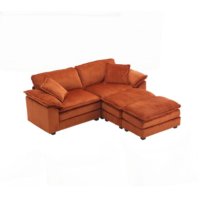 2-seats Sofa With 2 Back Pillows