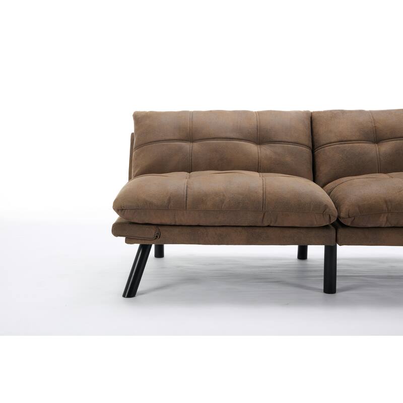 Modern 2-Seater Foldable Sofa Bed with 800 lbs Capacity and Adjustable Backrest