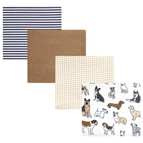 slide 1 of 1, Hudson Baby Infant Boy Cotton Poly Flannel Receiving Blankets, Handsome Dogs, One Size - Handsome Dogs - One Size One Size - Handsome Dogs