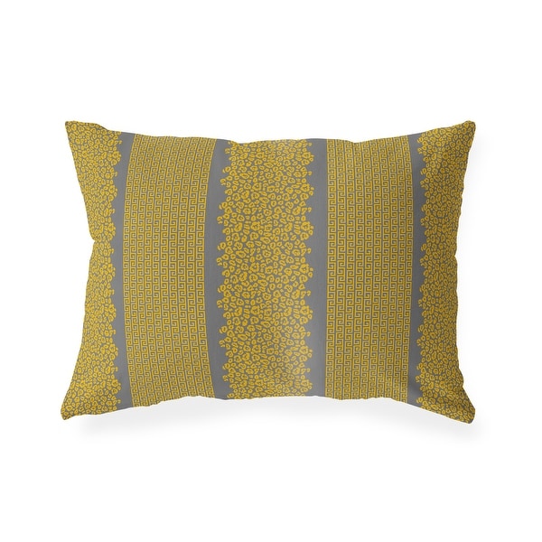 white and gold lumbar pillow