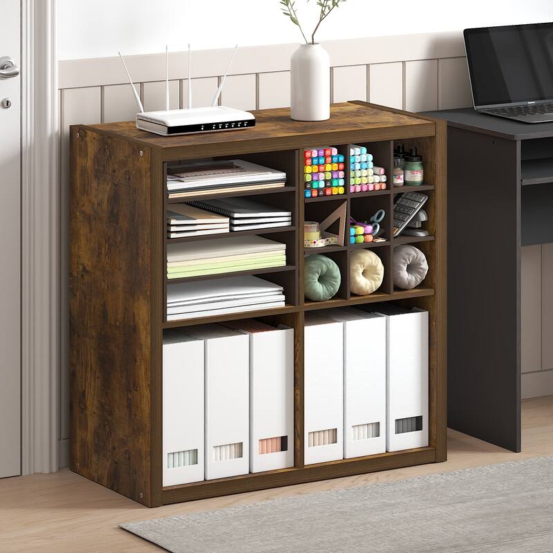Furinno Cubicle Open Back Decorative Cube Storage Organizer, 4-Cube