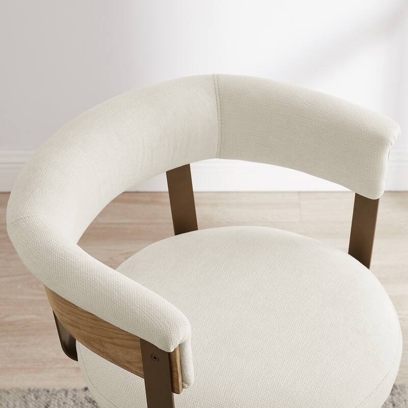 Art Leon Swivel Bar Stool Counter Height Chair with Wood Frame(set of 2)