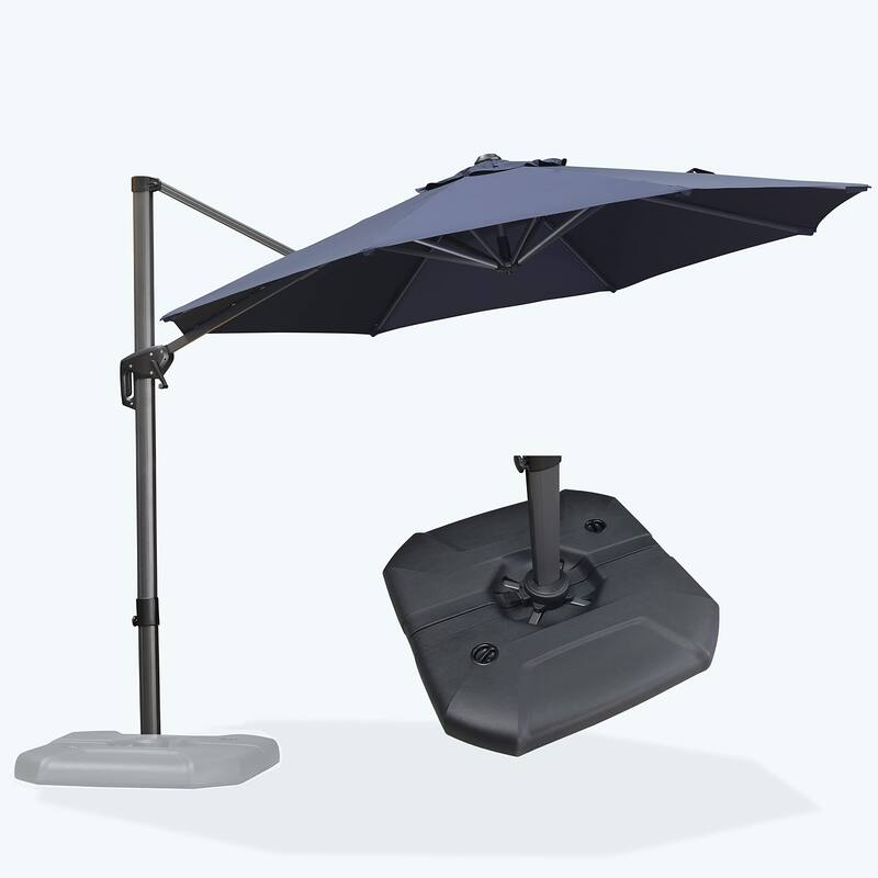 PURPLE LEAF 10 ft 360 Degree Rotation Patio Umbrella With Base