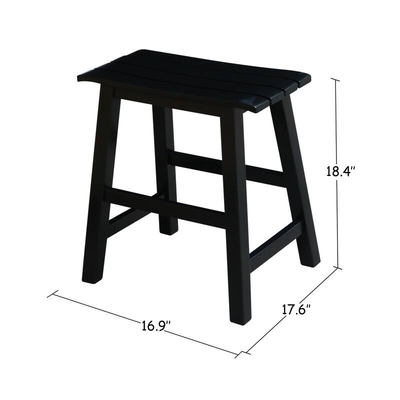 International Concepts Espresso Slat Seat Stool