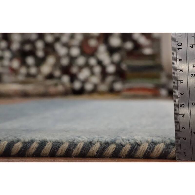 Hand Knotted Oriental 100% Wool Carpet Modern Stripe Multi-Colored Gabbeh Area Rug - 7' 10'' X 5' 7''