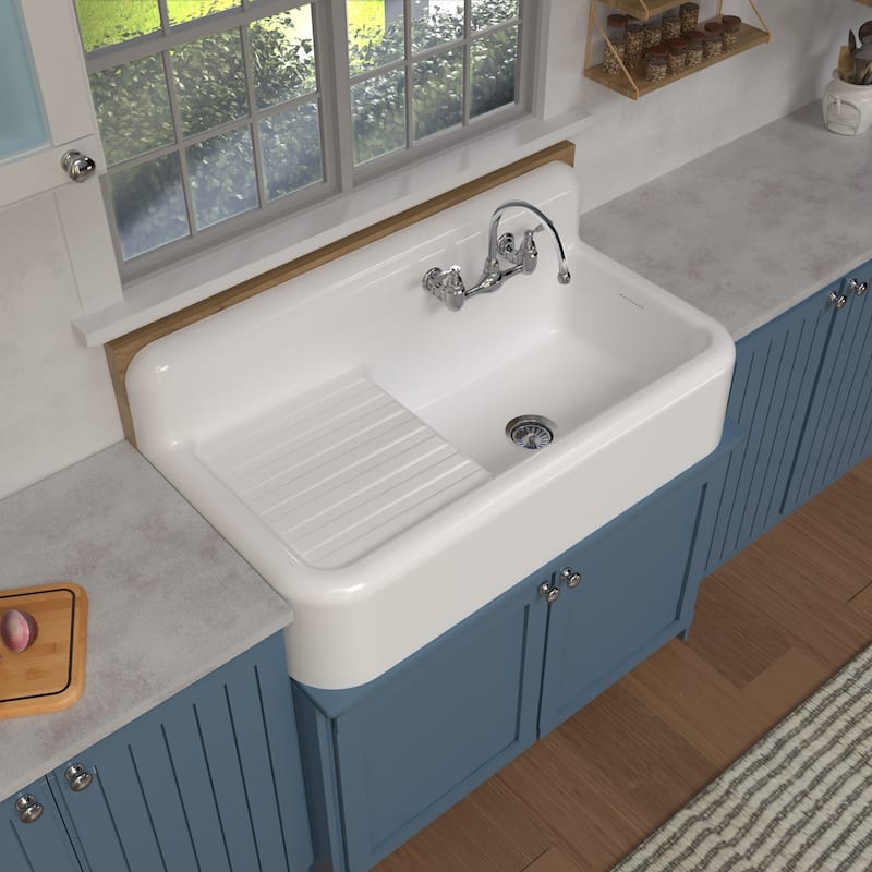 Whitehaus 42" Single Bowl Fireclay Kitchen Or Utility Front Apron Sink