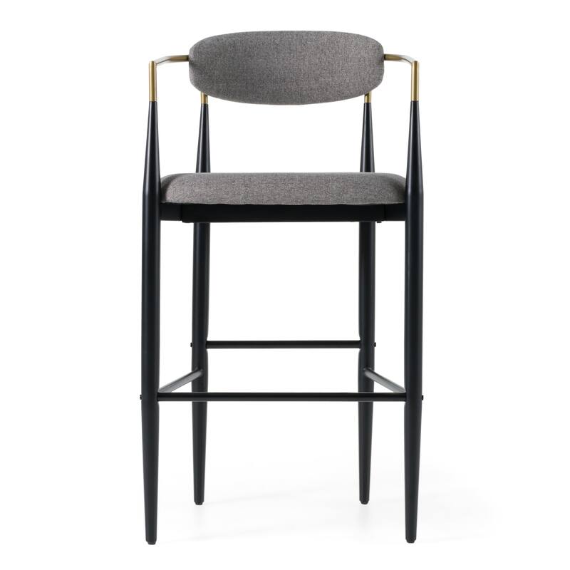 Modrest Buchtel Mid-Century Modern Medium Grey, Gold Arm & Black Bar Chair