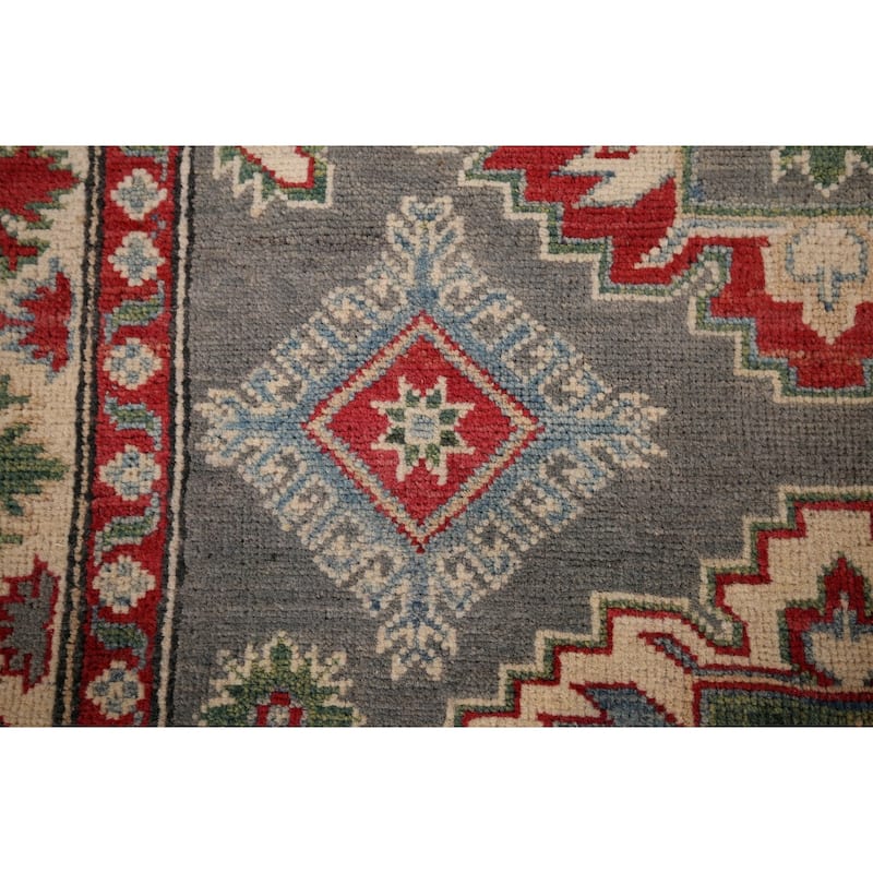 Traditional Kazak Foyer Rug Handmade Wool Carpet - 4'0" x 5'11"