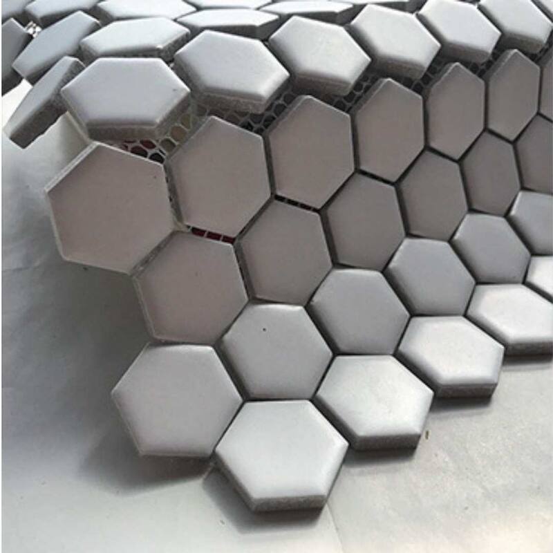 HoneyComb Remi 1x1 White Porcelain Hexagon Mosaic Tile - Floor, Wall & Backsplash