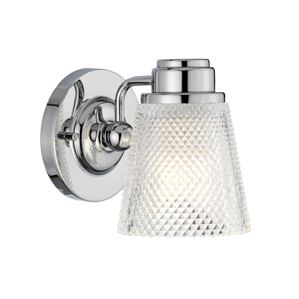 Hudson 1 Light Bath Light in Polished Chrome - 5 x 7.75 x 6.25