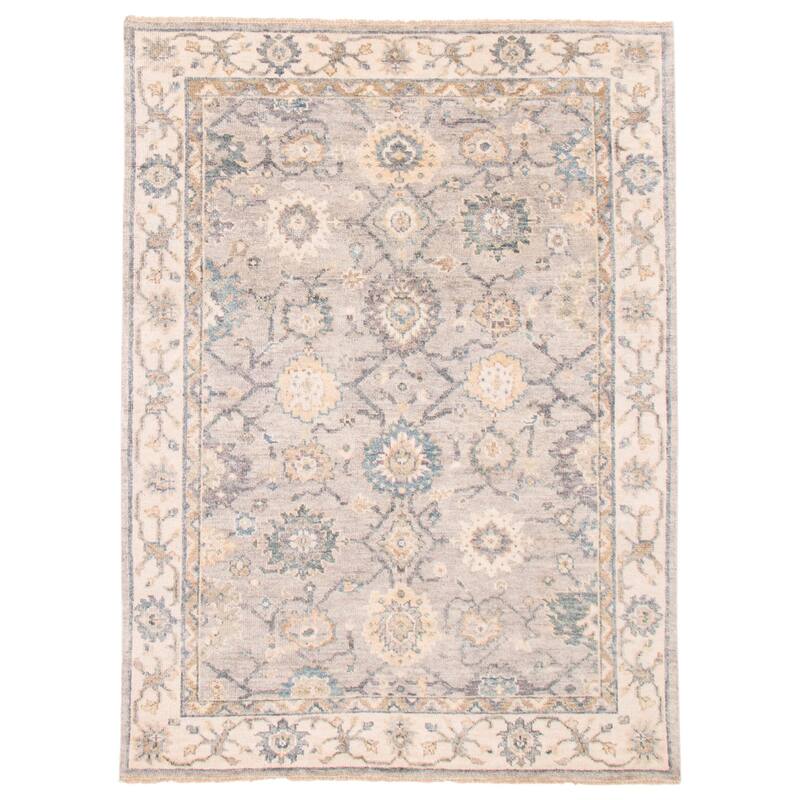 ECARPETGALLERY Hand-knotted Jules Serapi Light Grey Wool Rug - 7'9 x 10'5