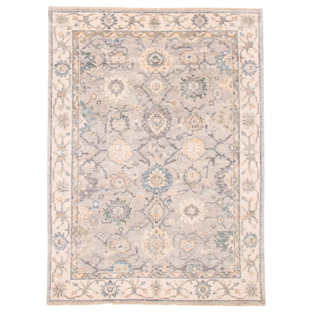 ECARPETGALLERY Hand-knotted Jules Serapi Light Grey Wool Rug - 7'9 x 10'5