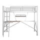 preview thumbnail 4 of 10, Full Size Loft Bed with Desk and Shelf, Sturdy Metal & MDF Frame