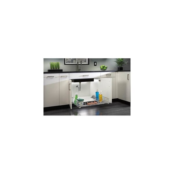 Rev A Shelf 5786 33 Series Wide Undersink Pull Out Rev A Shelf 5786 33 Series Wide Undersink Pull Out Organizer With Soft Close Slides Chrome Free Shipping Today 17137530