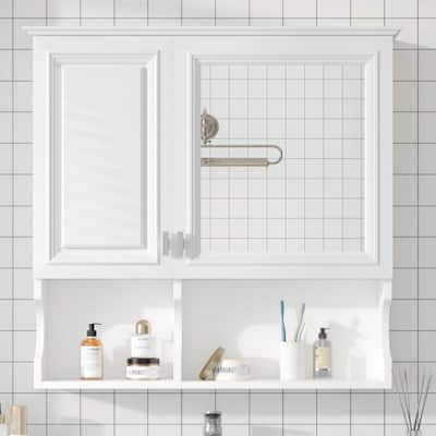 30-Inch Mirror Medicine Cabinet with Open Shelves