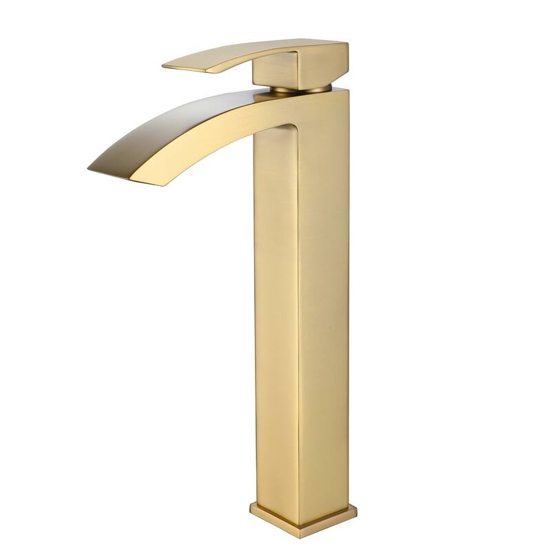 Rbrohant Single Handle Bathroom Vessel Sink Faucet, Waterfall Single Hole Basin Faucets