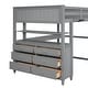 preview thumbnail 13 of 16, Elegant Design Loft Bed with Shelves, Drawers and Desk, Health and Comfort, Full Size, Grey