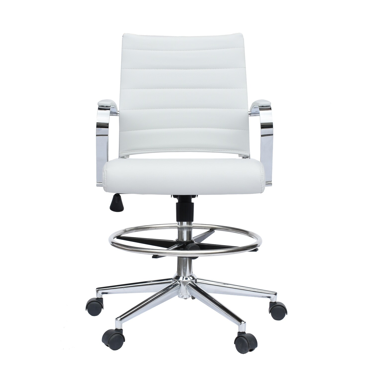White leather cheap drafting chair