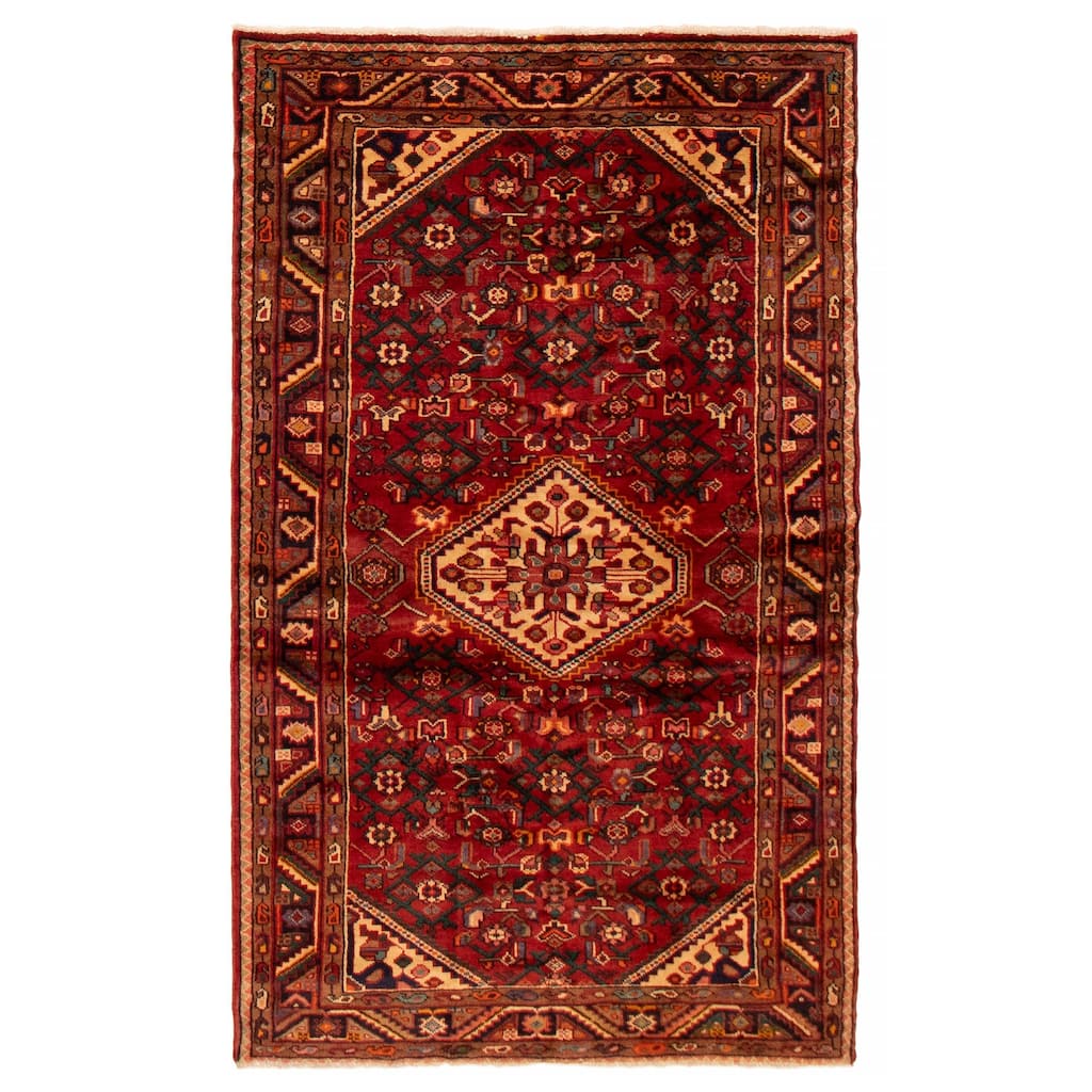 ECARPETGALLERY Hand-knotted Andelz Red Wool Rug - 4'2 x 7'1