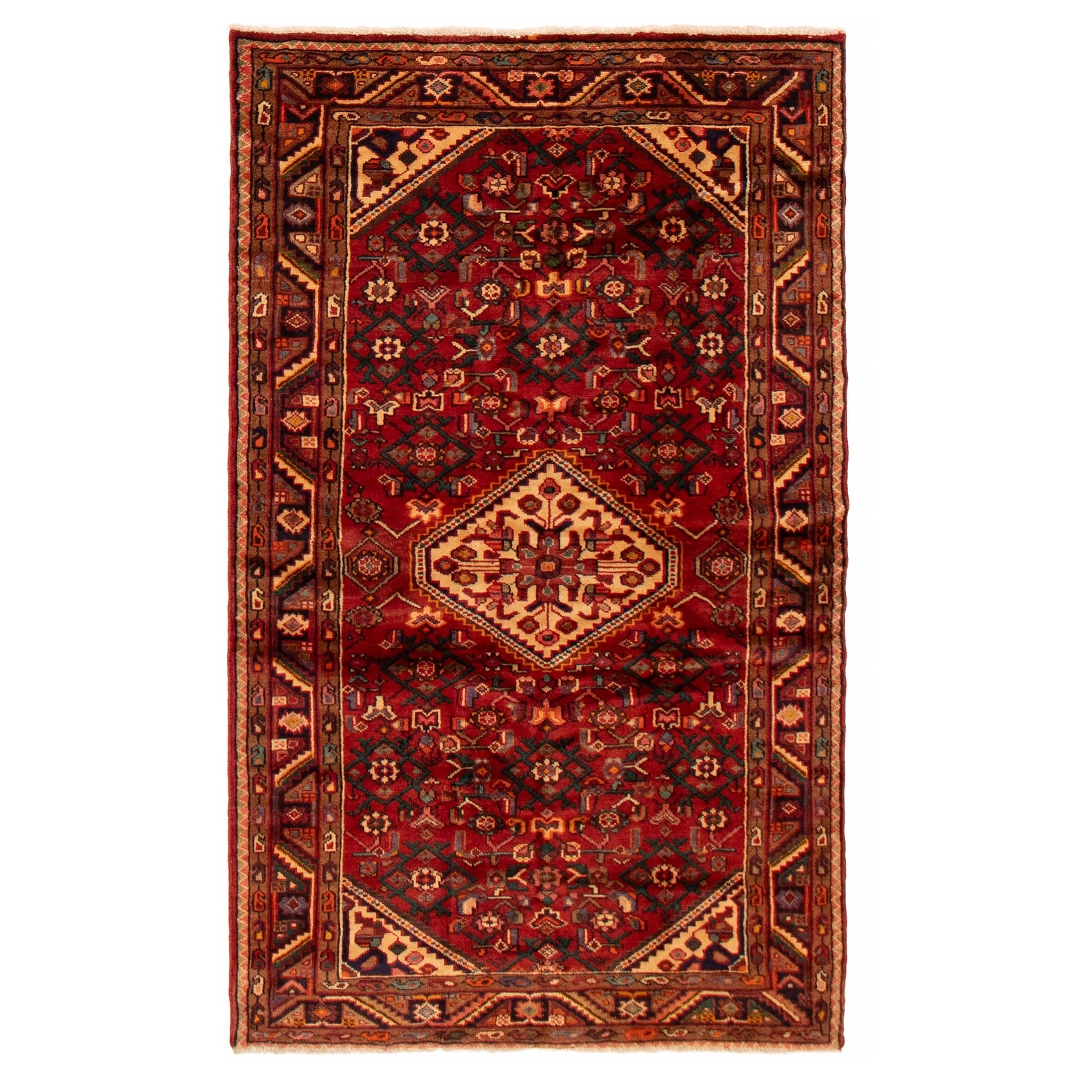 ECARPETGALLERY Hand-knotted Andelz Red Wool Rug - 4'2 x 7'1