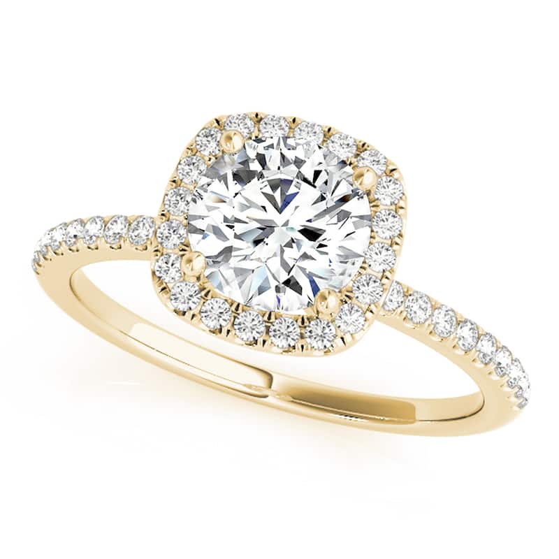 Auriya 14k-Yellow Gold Lab Grown Round Diamond Halo Engagement Ring 0.50 to 5.00 ct. tw. (F-G VS) - 4 - 0.50 ct. tw.
