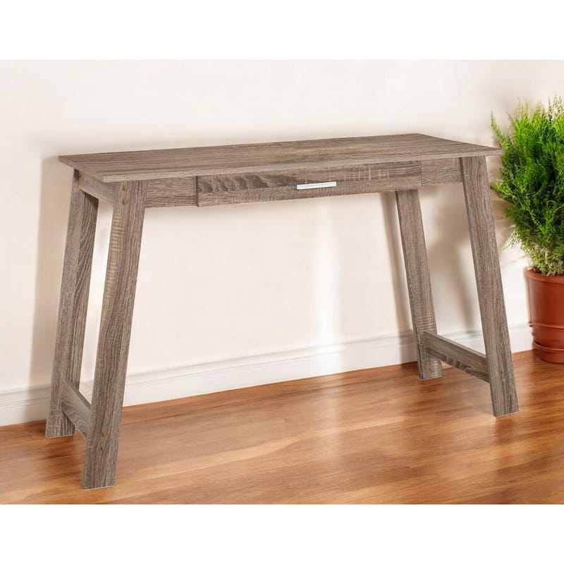 Wood Computer Desk with Drawer, Rectangular Shape and Veneer Finish