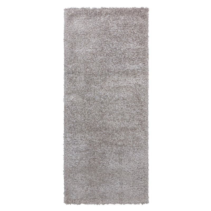 Gertmenian Thayer Solid Modern Light Grey Shag Area Rug - 2' 7" x 6' - Light Grey - Rectangle