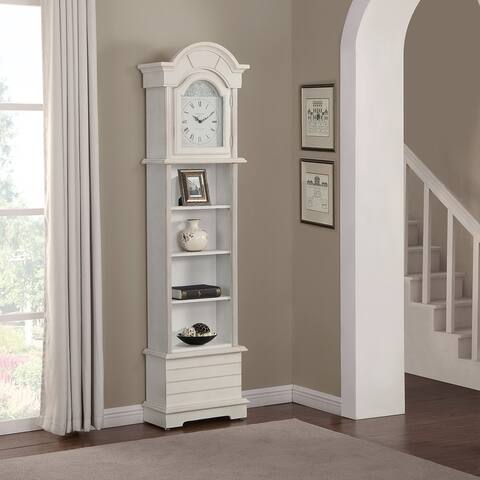 FirsTime & Co. Shiplap Grandfather Clock, American Crafted, Shabby White, Wood, 19.25 x 8.5 x 72 in