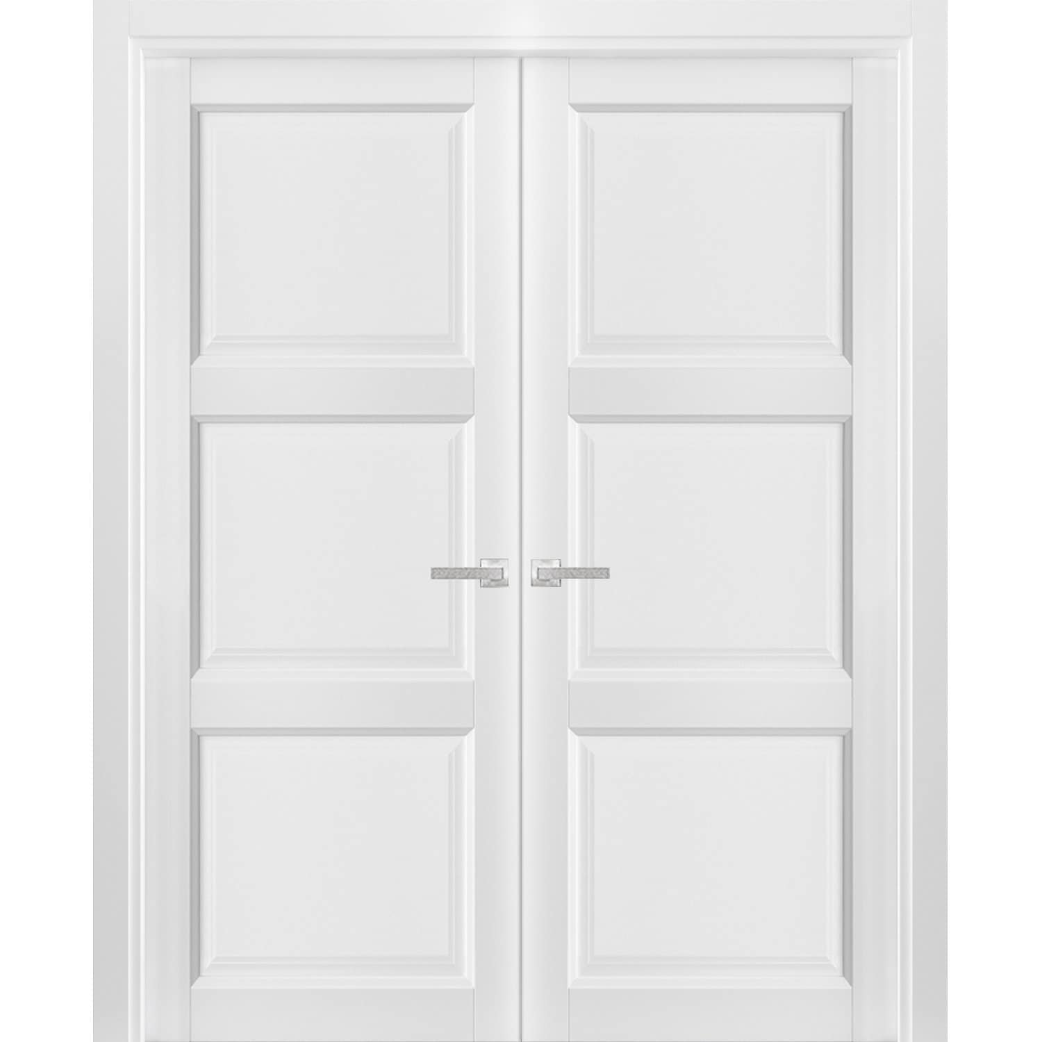 Solid French Double Doors / Lucia 2661 White Bedroom Door Bathroom Door Pantry Door Closet Door Interior French Doors