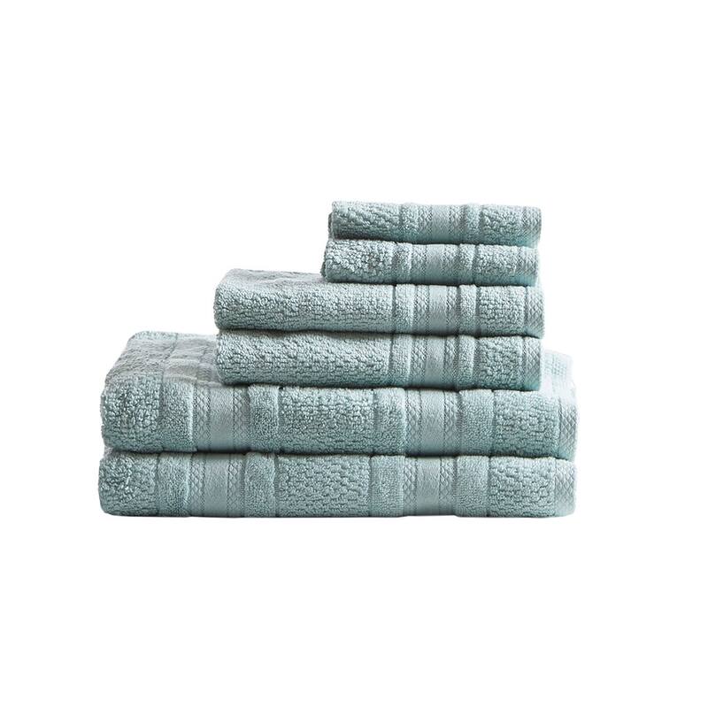 6 Piece Super Soft Cotton Quick Dry Bath Towel Set - N/A - Seafoam
