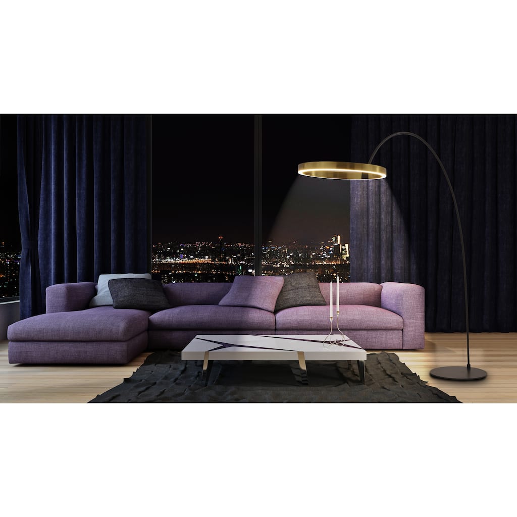 Unique Geometric 60w 2-light LED Arched Floor Lamp, - 82