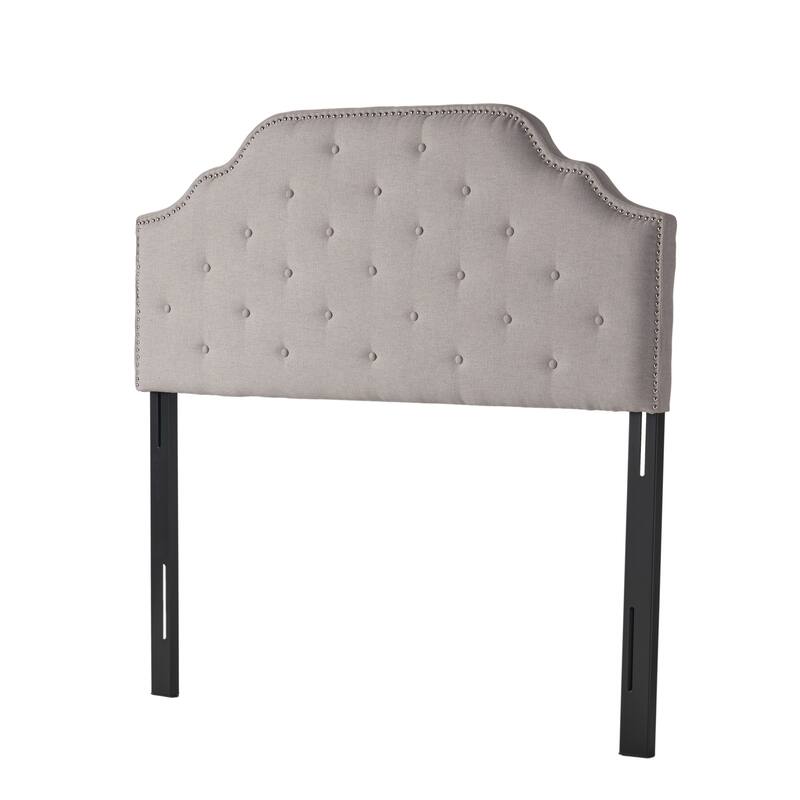 Tufted Upholstered Headboard Queen Size, Solid Wood Head Board with Durable Metal Legs