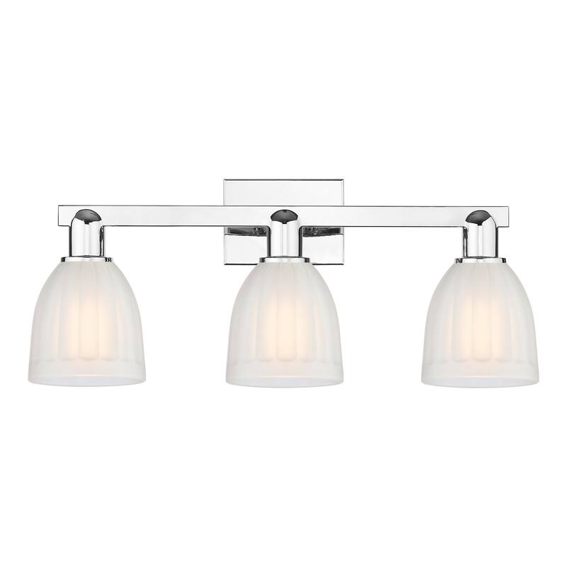 Innovations Lighting 716-3W-12-25 Brookfield Vanity Brookfield 3 Light - Polished Chrome / White