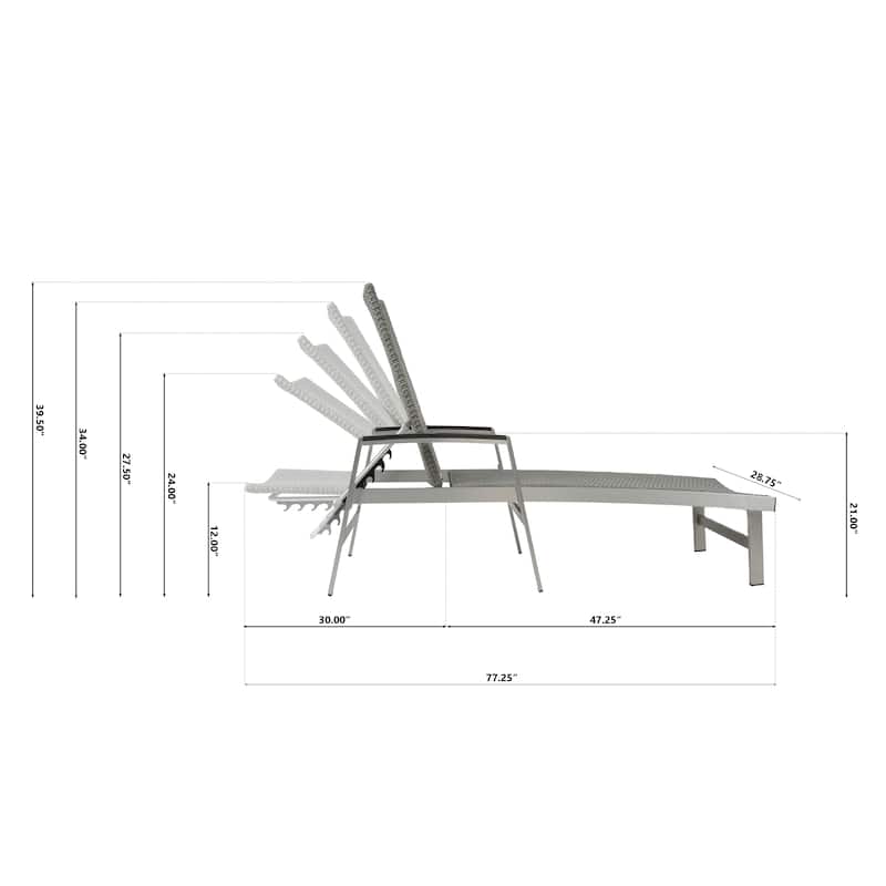 Oxton Outdoor Aluminum Chaise Lounge (Set of 2) by Christopher Knight Home