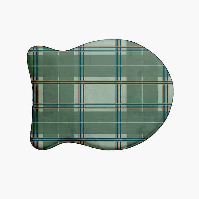 Scotish Plaid Pet Feeding Mat for Dogs and Cats - Green - 19" x 14"-Fish