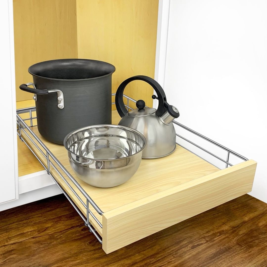 Household Essentials 12 in. Under Sink Sliding Organizer-KD Chrome, Grey