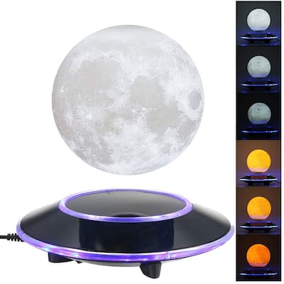 Magnetic Levitating Moon Lamp Night Light Floating and Spinning in Air Freely with Gradually Changing LED Lights