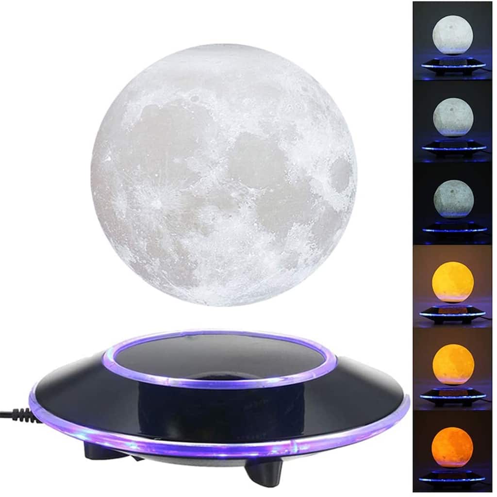 Magnetic Levitating Moon Lamp Night Light Floating and Spinning in Air Freely with Gradually Changing LED Lights