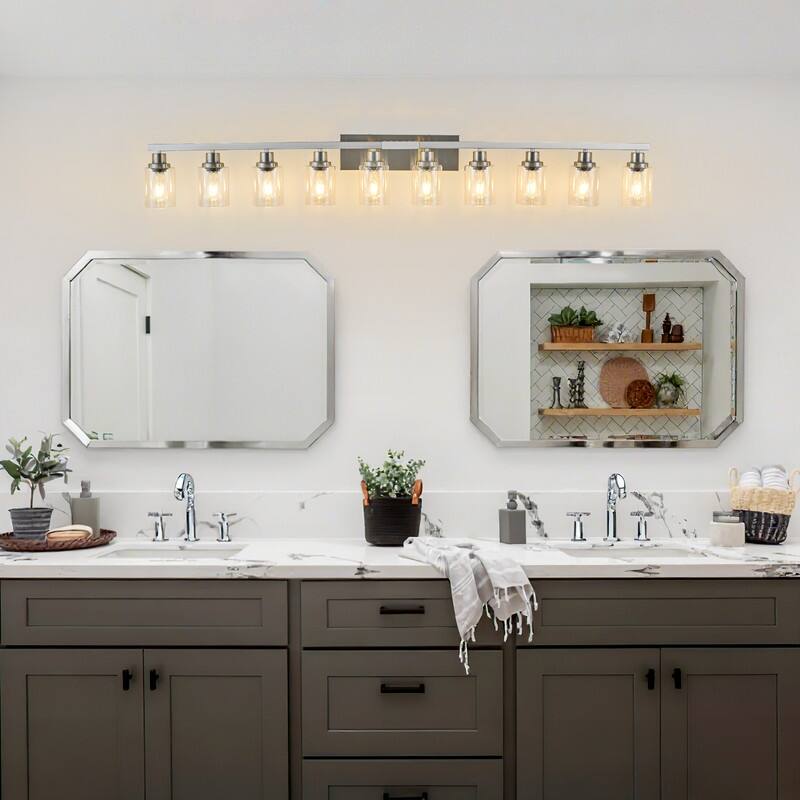 Bathroom Vanity Light With Clear Glass Shades For Vanity Mirror, Bathroom, Or Hallway
