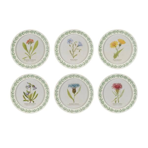 slide 2 of 5, Round Framed Encyclopedia Floral Print (Set of 6)