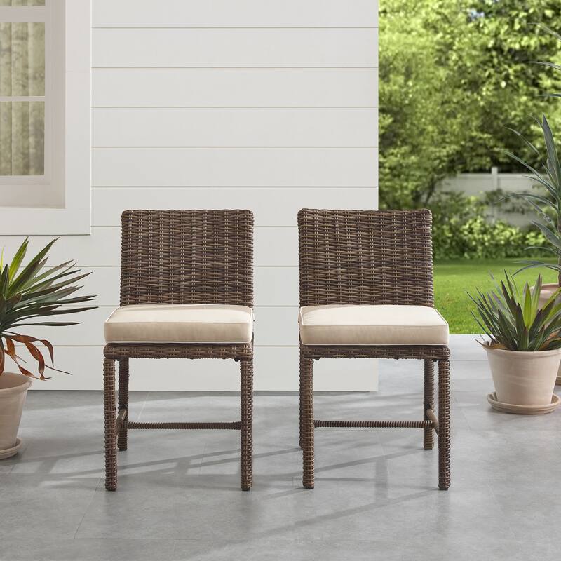 Crosley Bradenton 2Pc Outdoor Wicker Dining Chair Set