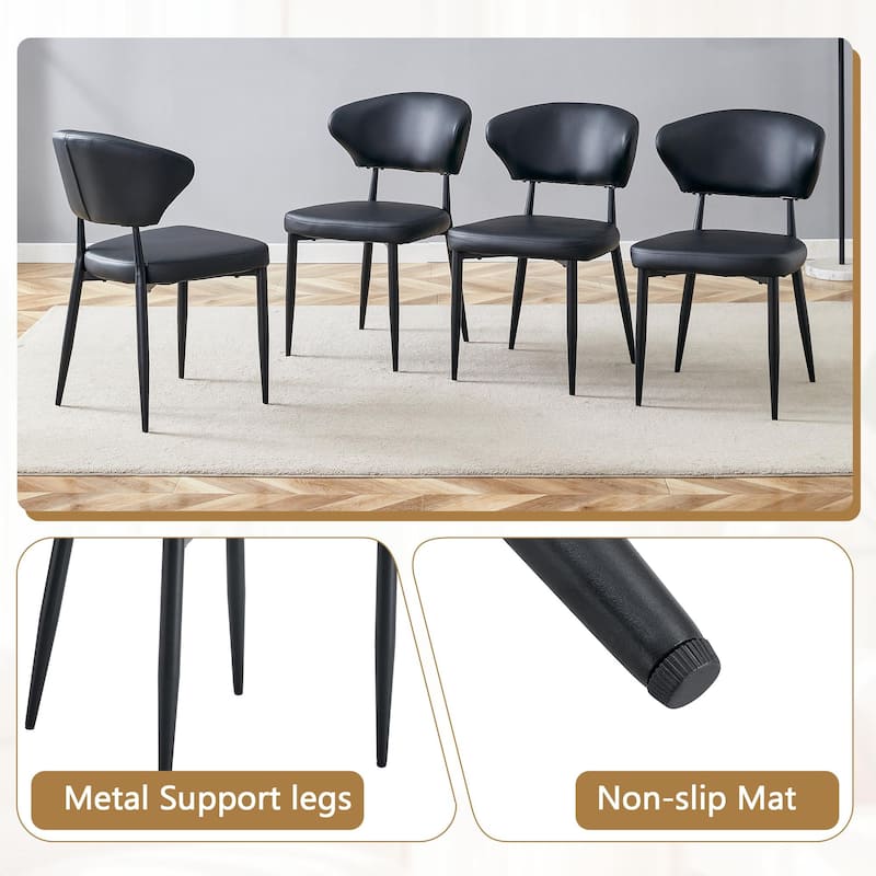 5-Piece Dining Table Set, 42" Modern Round Table with Lower Shelf, 4 Chairs, Minimalist Dining Table and Chairs Set for 4