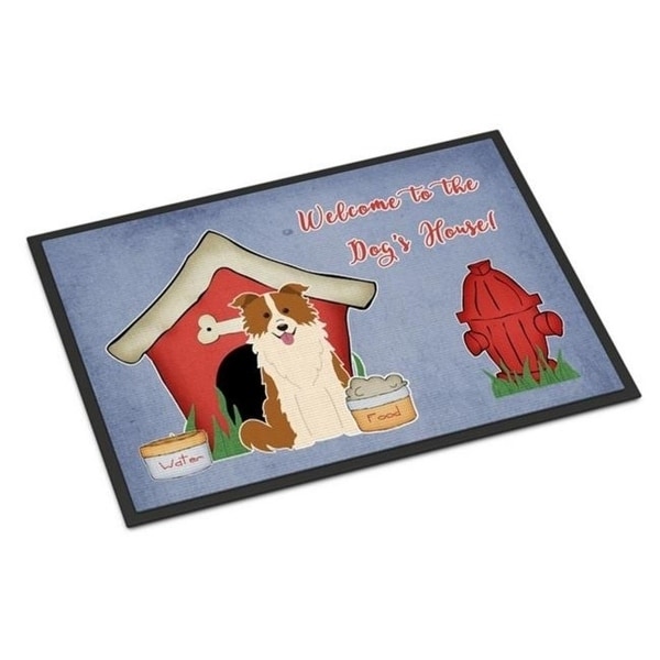Carolines Treasures BB2873MAT Dog House Collection Border Collie Red White Indoor or Outdoor Mat 18 x 0.25 x 27 in.