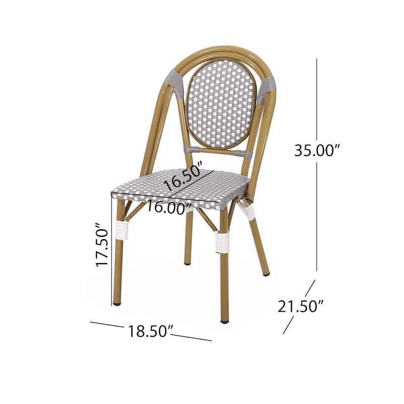 Remi Faux Bamboo/ Faux Rattan Outdoor French Cafe Chairs (Set of 4) by Christopher Knight Home